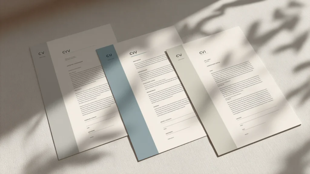 CV-dokument med tydligt whitespace mellan sektioner som visar strukturerad layout