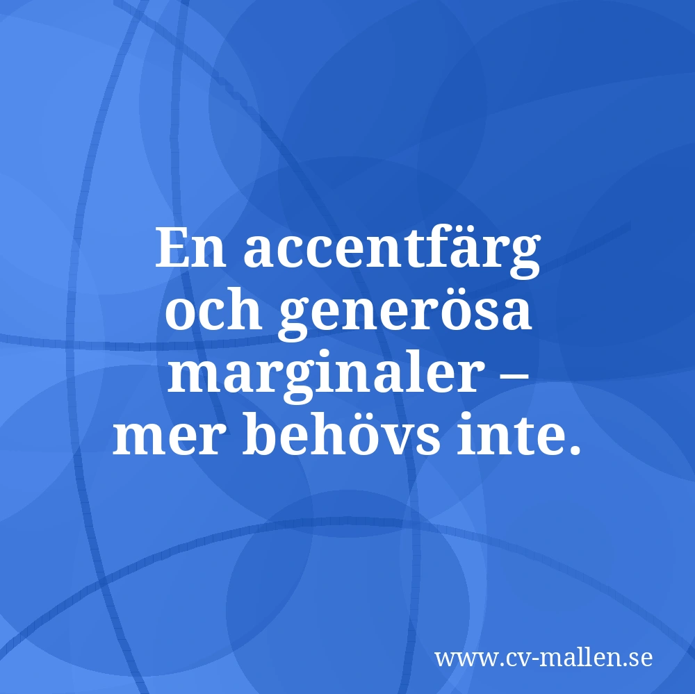 Snygg CV-mall 2026 – designprinciper som fångar rekryterarens blick