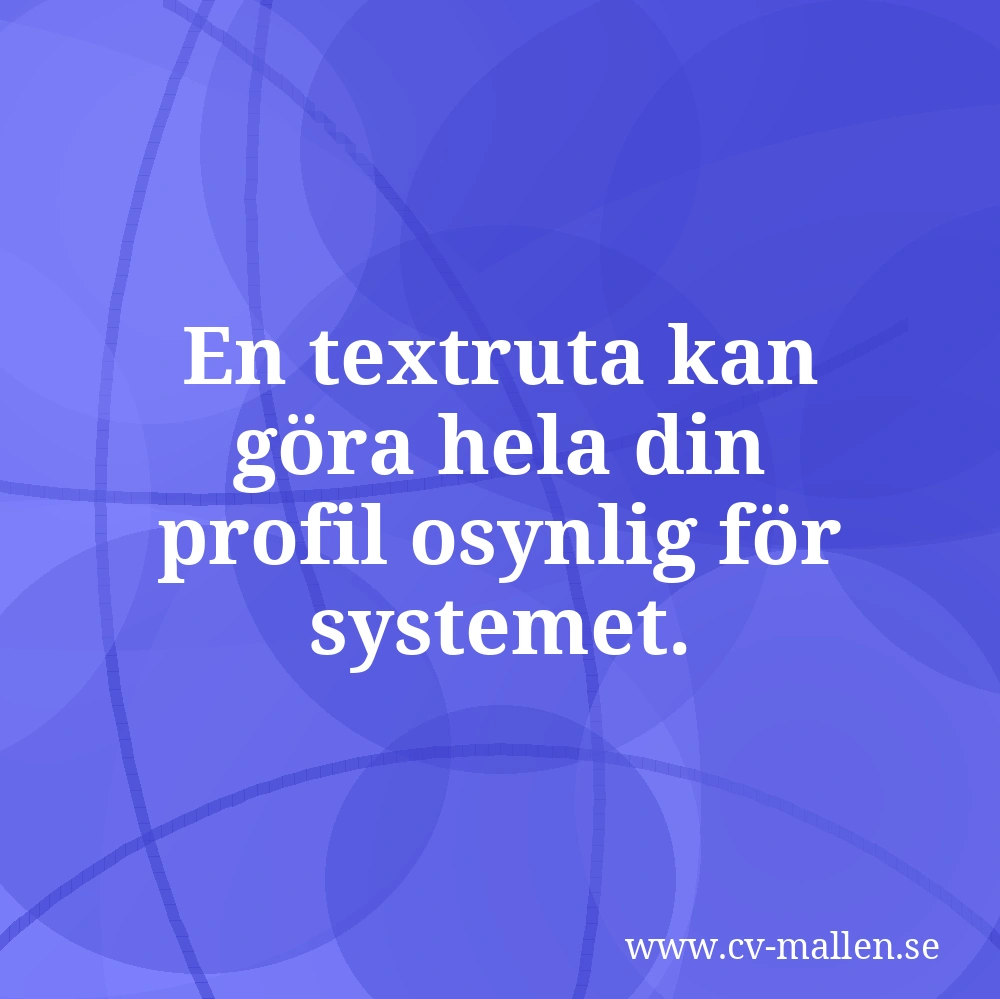 En textruta kan göra hela din profil osynlig för systemet.