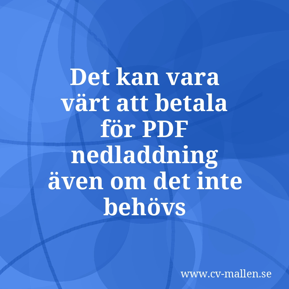 Det kan vara värt att betala för PDF nedladdning även om det inte behövs