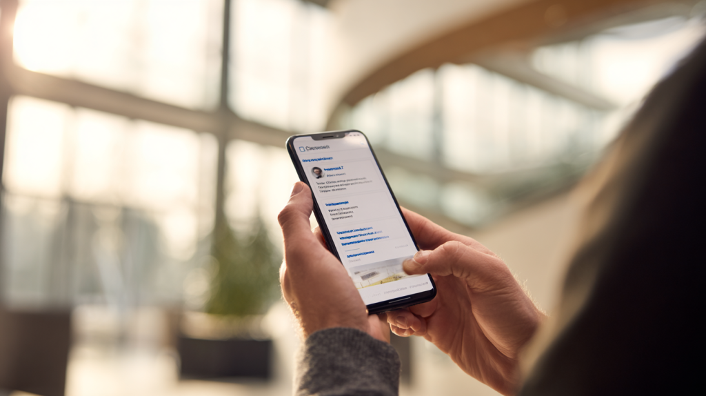 Smartphone som visar en online cv byggare