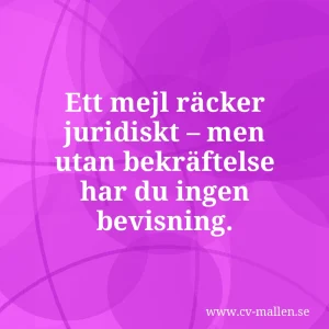 Säga upp sig via mail – regler, mejlmall och checklista