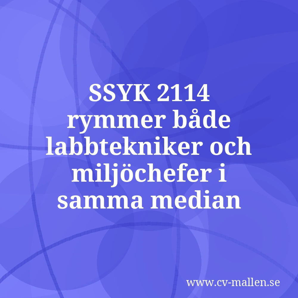 SSYK 2114 rymmer både labbtekniker och miljöchefer i samma median